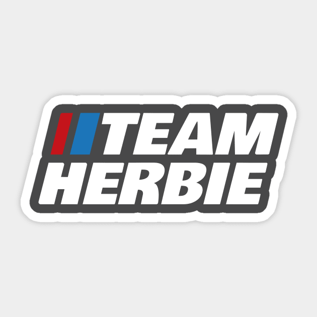 Team Herbie (Reversed Text Design) Sticker by jepegdesign